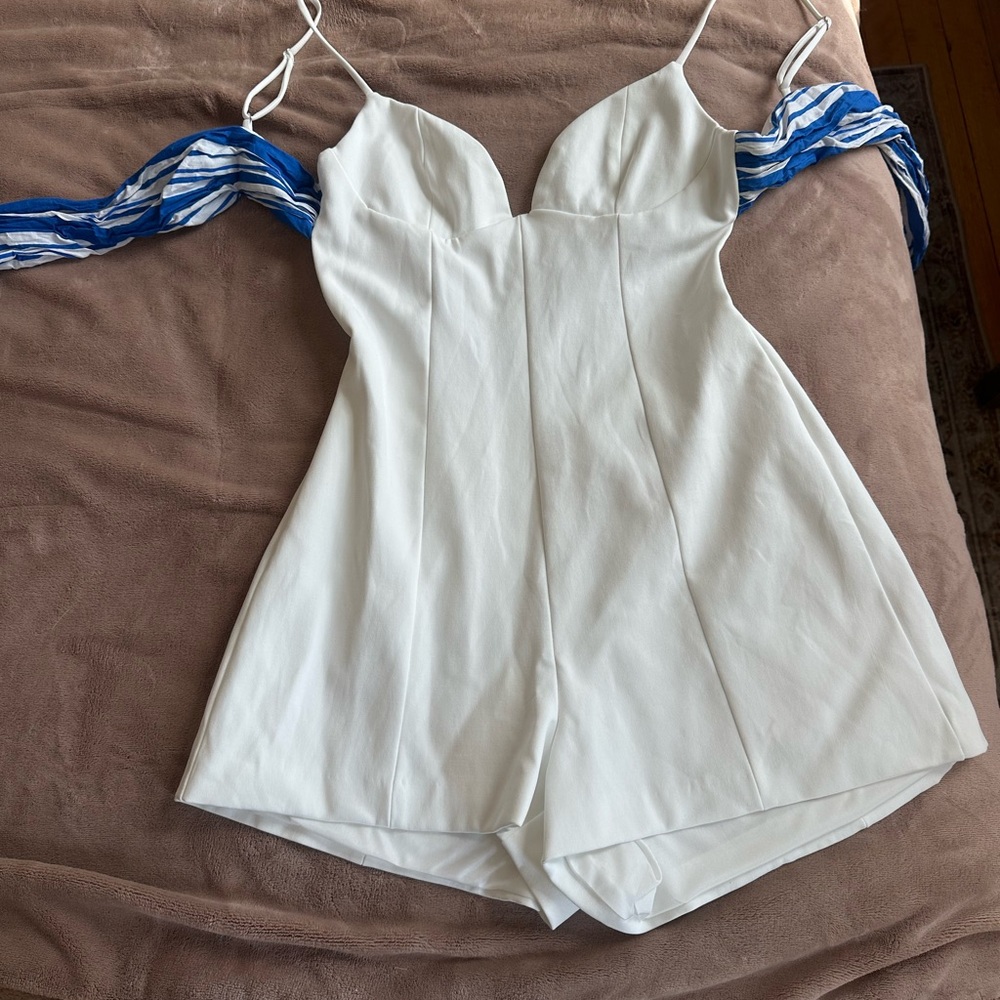 Zara Ivory Sleeveless Jumpsuit